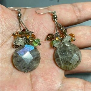 🖤Gray Moonstone💕handmade earrings